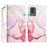 For Nokia C32 (TA-1534) Case with Strap Marble Pattern Leather Phone Cover Card Holder - Rose Gold LS005 - 1