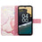For Nokia C32 (TA-1534) Case with Strap Marble Pattern Leather Phone Cover Card Holder - Rose Gold LS005 - 2