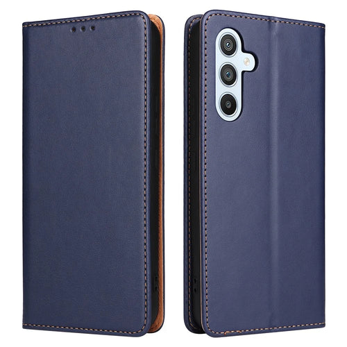 FIERRE SHANN For Samsung Galaxy A54 5G PU Leather Wallet Folding Stand Phone Case Anti-drop Cover - Blue - 1