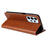 FIERRE SHANN for Samsung Galaxy A23 4G / A23 5G (Global Version) Folding Stand Phone Case PU Leather Wallet Smartphone Cover - Brown - 4