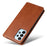 FIERRE SHANN for Samsung Galaxy A23 4G / A23 5G (Global Version) Folding Stand Phone Case PU Leather Wallet Smartphone Cover - Brown - 6