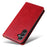 FIERRE SHANN For Samsung Galaxy A34 5G PU Leather Wallet Shockproof Cover Flip Stand Phone Case - Red - 6