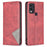For Nokia C22 PU Leather Folio Cover Imprinting Pattern Card Holder Stand Phone Case - Red - 1