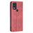 For Nokia C22 PU Leather Folio Cover Imprinting Pattern Card Holder Stand Phone Case - Red - 7