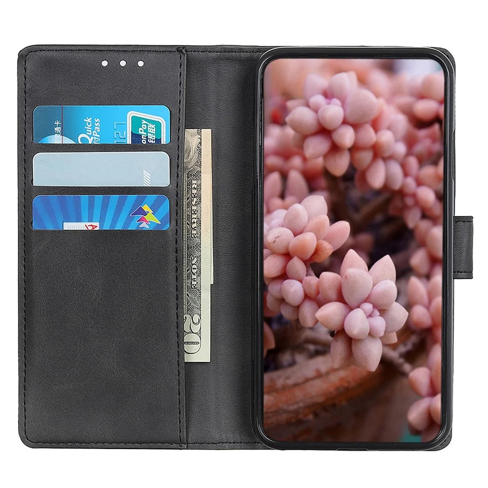 For Google Pixel 8 Pro PU Leather Flip Stand Phone Shell Wallet Case Cowhide Texture Protective Cover - Black - 3