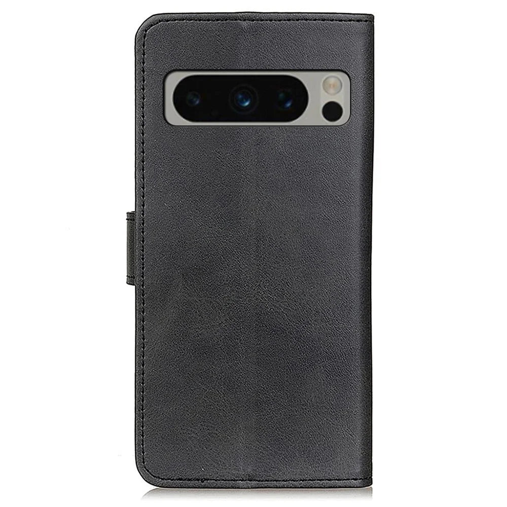 For Google Pixel 8 Pro PU Leather Flip Stand Phone Shell Wallet Case Cowhide Texture Protective Cover - Black - 7