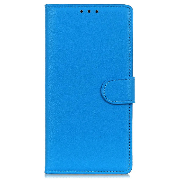 Phone Case for Google Pixel 8 Pro Litchi Texture Leather Wallet Flip Stand Phone Cover - Blue - 6