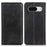 For Google Pixel 8 Split Leather Phone Case Folio Flip Stand Wallet Shockproof Protective Cover - Black - 1