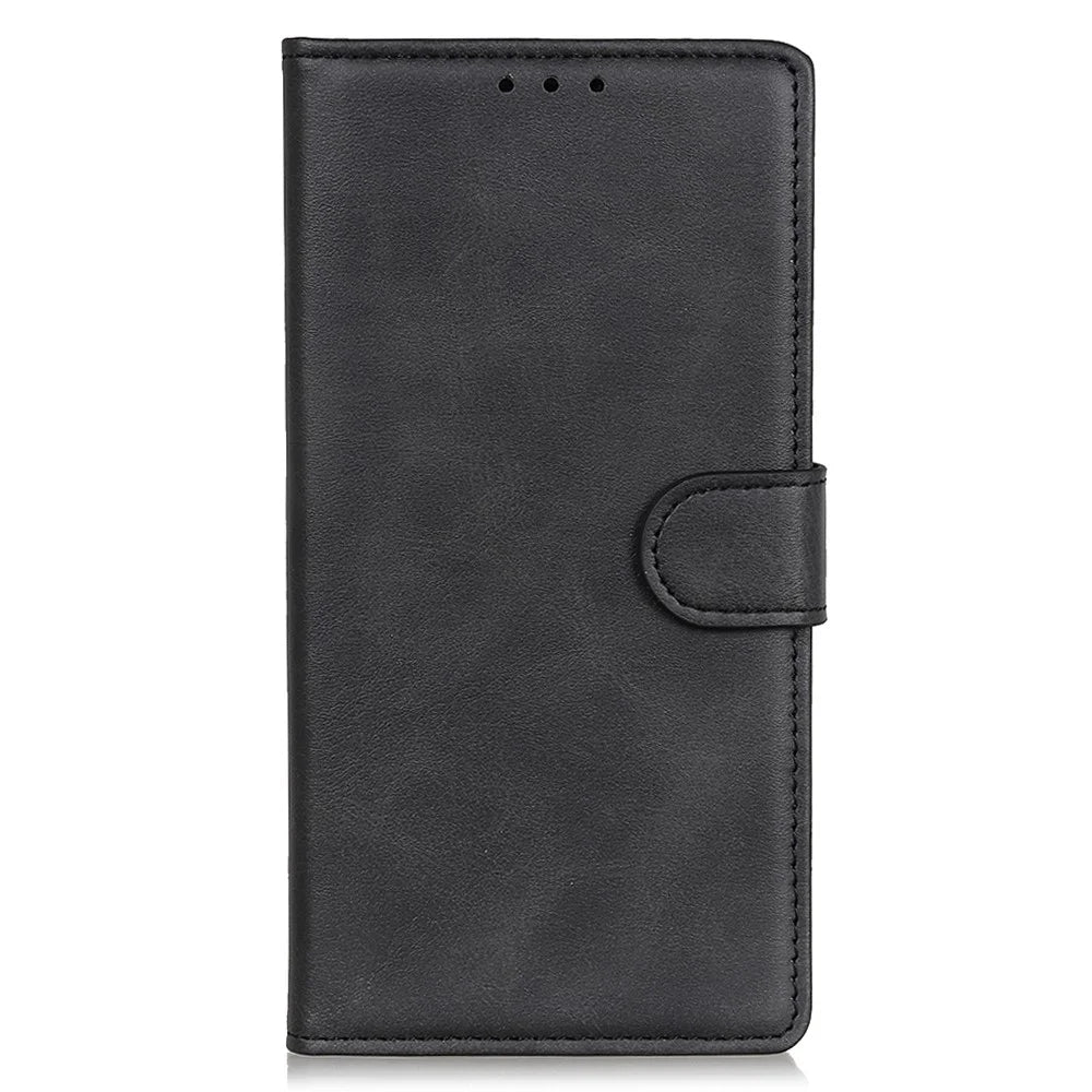 Flip Phone Case for Google Pixel 8 PU Leather Cowhide Texture Wallet Stand Protective Cover - Black - 6