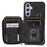 For Samsung Galaxy A54 5G Kickstand Phone Case Zipper Card Bag Leather TPU Phone Cover with Straps - Black - 2