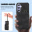 For Samsung Galaxy A54 5G Kickstand Phone Case Zipper Card Bag Leather TPU Phone Cover with Straps - Black - 7