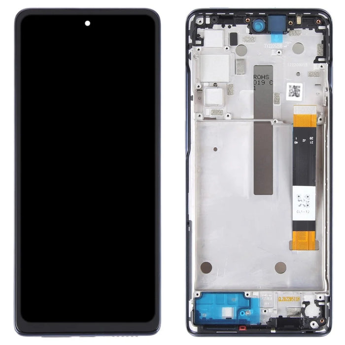 For Motorola Moto G200 5G OEM Grade S LCD Screen and Digitizer Assembly + Frame Replacement Part (without Logo) - Blue - 1