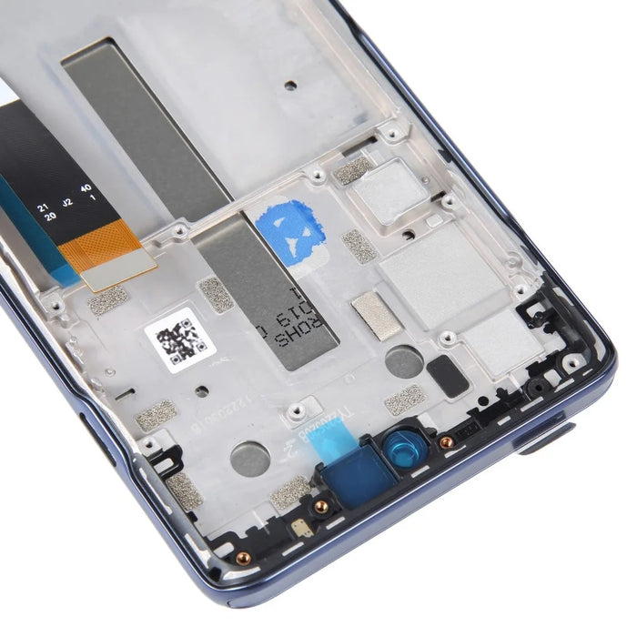 For Motorola Moto G200 5G OEM Grade S LCD Screen and Digitizer Assembly + Frame Replacement Part (without Logo) - Blue - 2