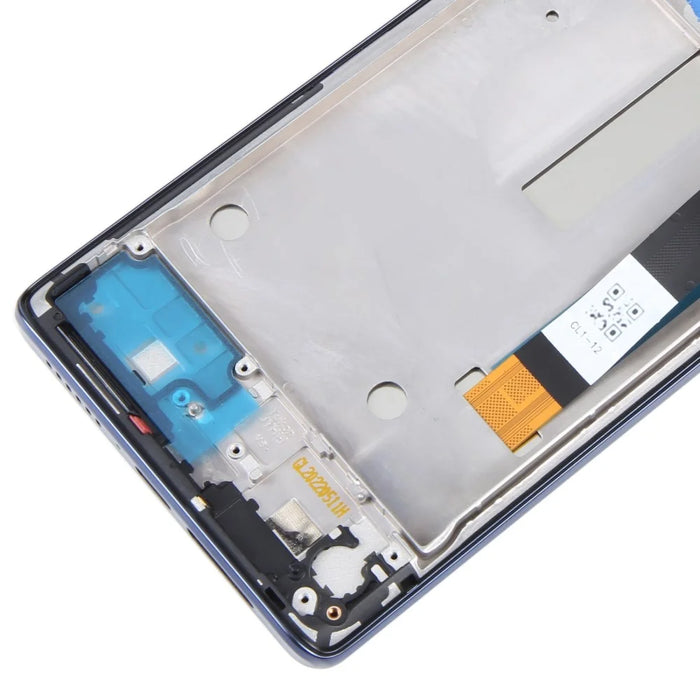 For Motorola Moto G200 5G OEM Grade S LCD Screen and Digitizer Assembly + Frame Replacement Part (without Logo) - Blue - 3