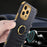 6D Electroplating Phone Case for iPhone 14 Pro Max , Crocodile Texture PU Leather Coated TPU Cover with  Kickstand - Black - 5