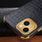 For iPhone 14 Electroplated PU Leather Coated TPU Cover Ring Kickstand Crocodile Texture Phone Case - Black - 7