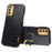 For Samsung Galaxy S23+ PU Leather Coated TPU Case 6D Electroplating Ring Kickstand Phone Cover - Black - 1