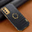 For Samsung Galaxy S23+ PU Leather Coated TPU Case 6D Electroplating Ring Kickstand Phone Cover - Black - 2