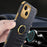 For iPhone 13 PU Leather Coated TPU Crocodile Texture Phone Case 6D Electroplated Kickstand Protective Cover - Black - 5