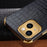 For iPhone 13 PU Leather Coated TPU Crocodile Texture Phone Case 6D Electroplated Kickstand Protective Cover - Black - 7