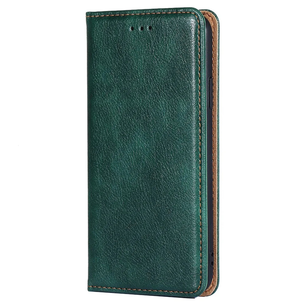 For Nokia G22 Anti-Scratch Stand Case Magnetic Closing Anti-drop PU Leather Wallet Phone Cover - Green - 7