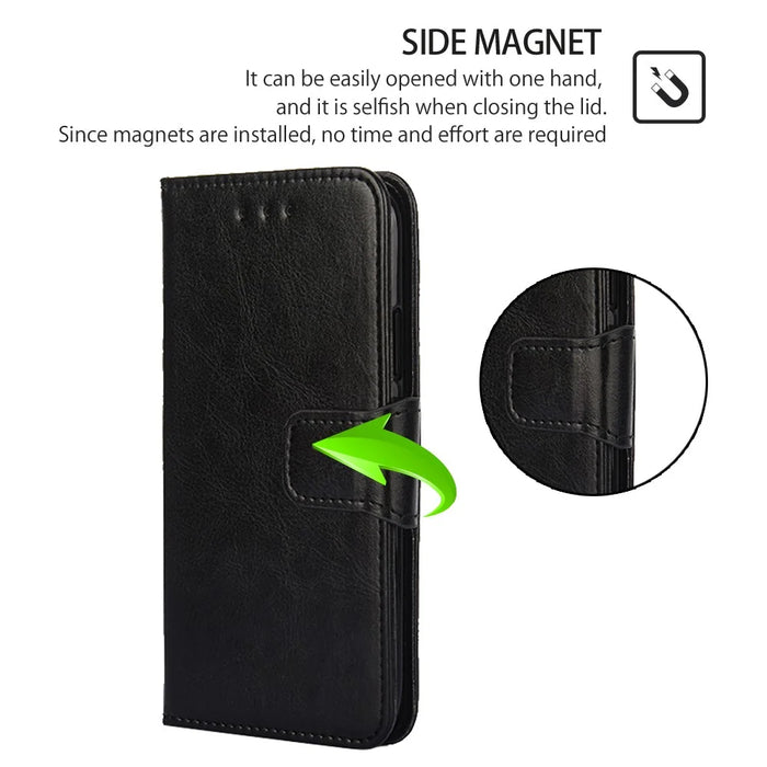 For Nokia G22 Leather Wallet Phone Case Folding Stand Anti-drop Cover - Black - 4