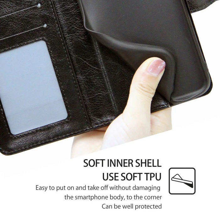 For Nokia G22 Leather Wallet Phone Case Folding Stand Anti-drop Cover - Black - 5