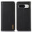 KHAZNEH For Google Pixel 8 RFID Blocking Phone Cover Genuine Cowhide Leather Case with Stand Wallet - Black - 1