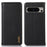 KHAZNEH For Google Pixel 8 Pro Anti-fall Phone Cover RFID Blocking Genuine Cowhide Leather Stand Wallet Case - Black - 1