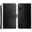 HT01 For Sony Xperia 10 V TPU+PU Leather Phone Case Imprinted Y-shaped Line Flip Stand Wallet Cover - Black - 1