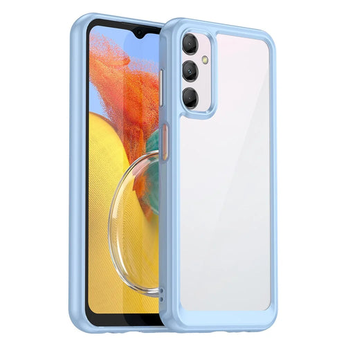 For Samsung Galaxy M14 5G Anti-Drop Phone Cover TPU+Acrylic Dustproof Phone Case Shell  - Blue - 1