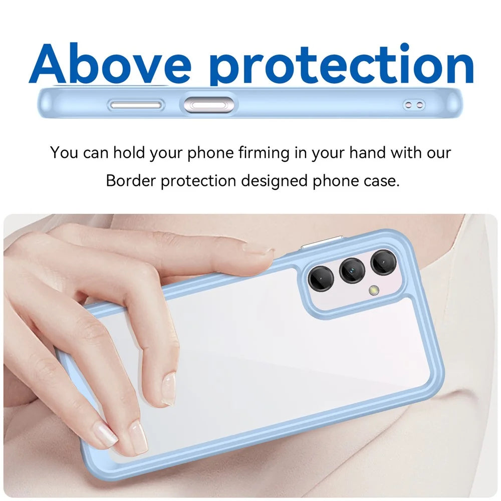 For Samsung Galaxy M14 5G Anti-Drop Phone Cover TPU+Acrylic Dustproof Phone Case Shell  - Blue - 4