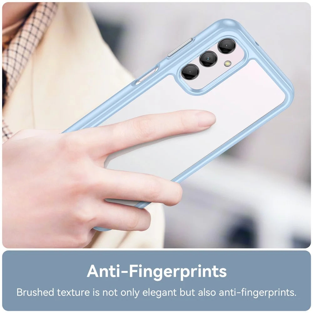 For Samsung Galaxy M14 5G Anti-Drop Phone Cover TPU+Acrylic Dustproof Phone Case Shell  - Blue - 5