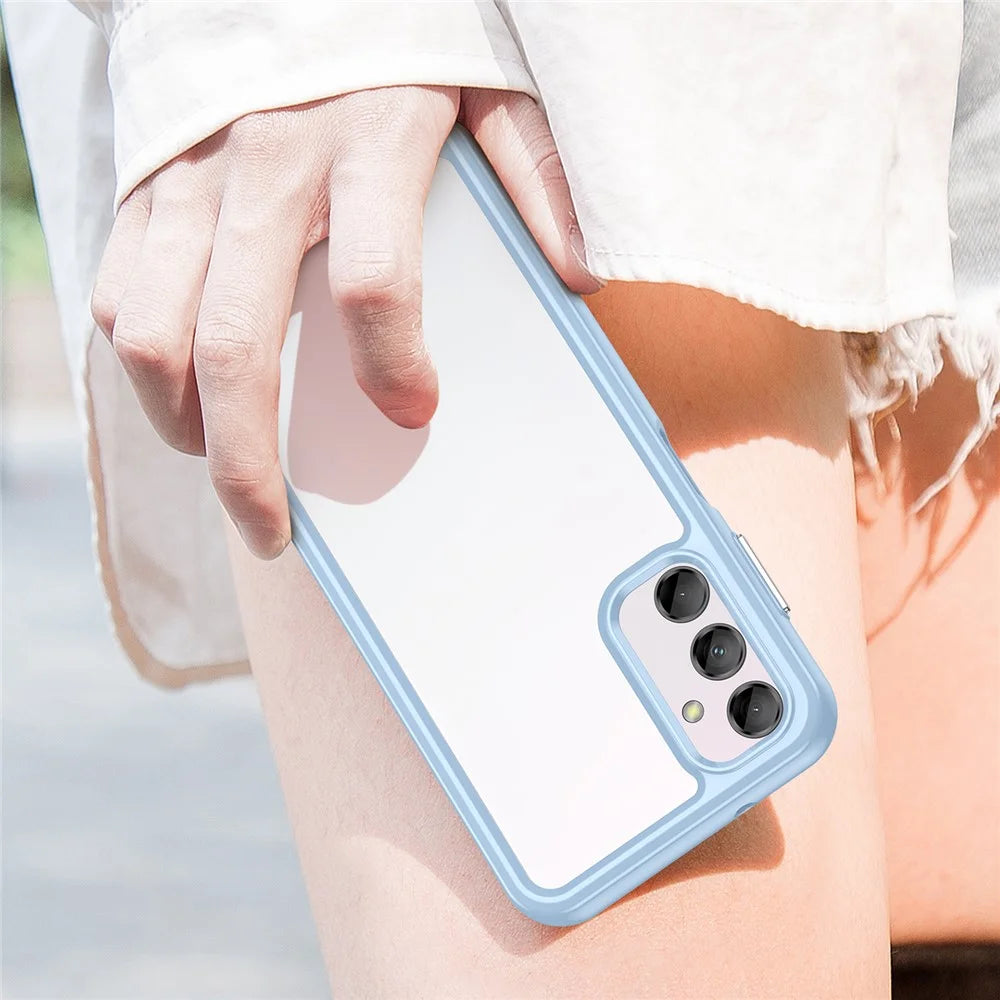For Samsung Galaxy M14 5G Anti-Drop Phone Cover TPU+Acrylic Dustproof Phone Case Shell  - Blue - 7