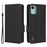 Wallet Case for Nokia C12 4G / C12 Pro / C12 Plus PU Leather Litchi Texture Flip Stand Phone Cover with Strap - Black - 1