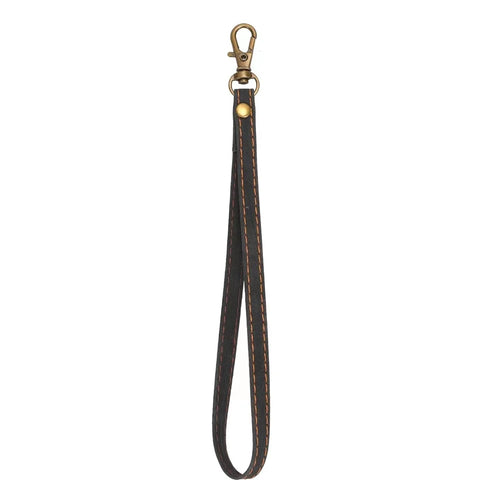 Phone Lanyard Hand Strap for Leather Case, PU Leather+Metal Phone Wrist Strap - Black - 1
