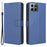 For Boost Mobile Celero 5G+ Diamond Texture PU Leather+TPU Cell Phone Cover Flip Stand Wallet Case - Blue - 1