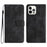 For iPhone 13 Pro 6.1 inch PU Leather Butterfly Imprinted Stand Wallet Case Skin-touch Phone Cover - Black - 1