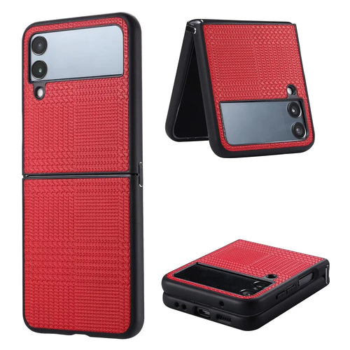VILI TH Series Phone Case for Samsung Galaxy Z Flip4 5G , Aramid Fiber Fiber PU Leather Coated PC+TPU Phone Cover - 1