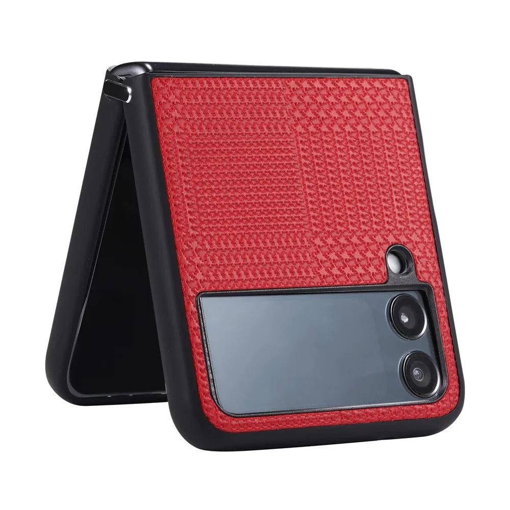 VILI TH Series Phone Case for Samsung Galaxy Z Flip4 5G , Aramid Fiber Fiber PU Leather Coated PC+TPU Phone Cover - 3