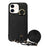 Fall-proof Cover for iPhone 11 6.1 inch Card Holder Hand Strap Leather+TPU Phone Kickstand Case with Shoulder Strap - Black - 5