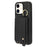 Fall-proof Cover for iPhone 11 6.1 inch Card Holder Hand Strap Leather+TPU Phone Kickstand Case with Shoulder Strap - Black - 6