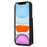 Fall-proof Cover for iPhone 11 6.1 inch Card Holder Hand Strap Leather+TPU Phone Kickstand Case with Shoulder Strap - Black - 7