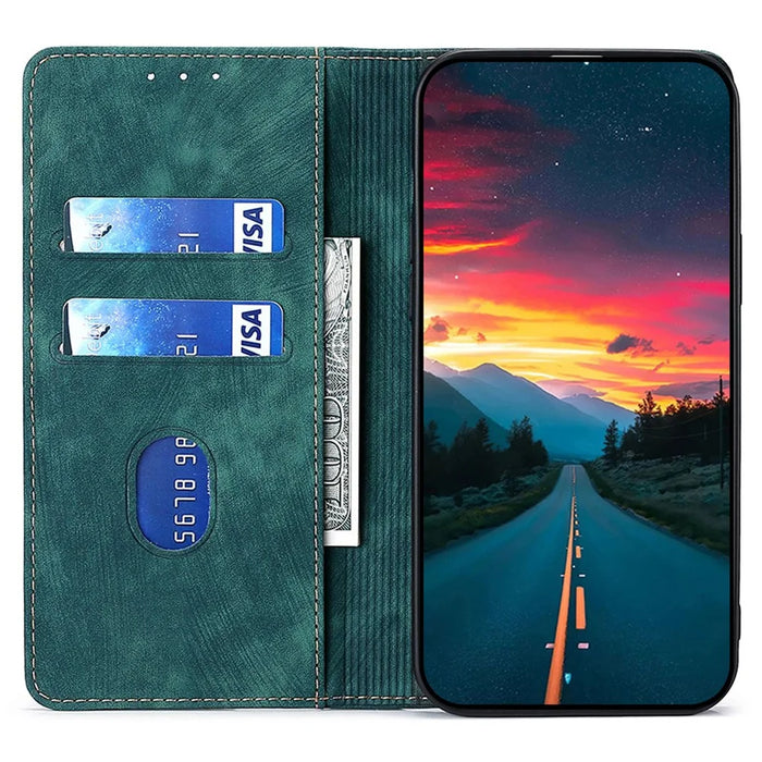 Phone Case for OnePlus Nord 3 5G / Ace 2V 5G Shockproof PU Leather RFID Blocking Stand Wallet Flip Cover - Green - 2