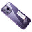 SULADA For iPhone 14 Pro Tempered Glass Back Case Glitter TPU Frame Electroplating Phone Cover with Lens Protector - Purple - 1
