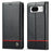 LC.IMEEKE For Google Pixel 8 Wallet Stand Phone Leather Case Carbon Fiber Texture Cover - Horizontal Stripe - 1