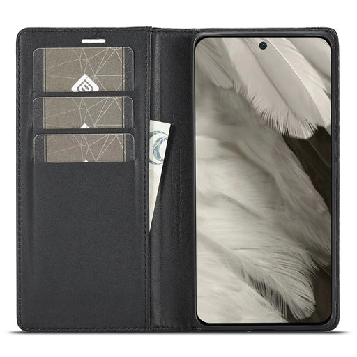 LC.IMEEKE For Google Pixel 8 Wallet Stand Phone Leather Case Carbon Fiber Texture Cover - Horizontal Stripe - 2