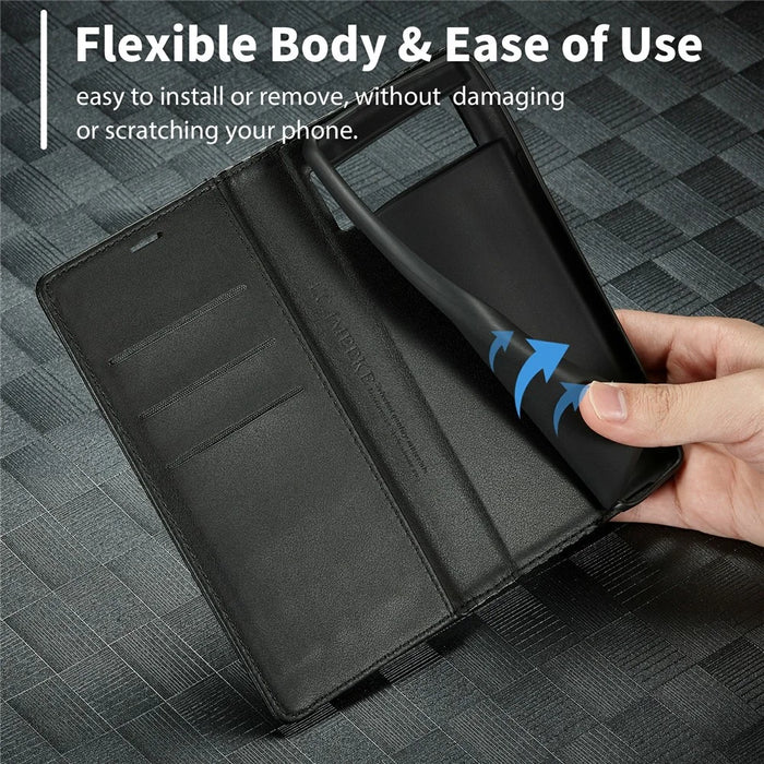 LC.IMEEKE For Google Pixel 8 Wallet Stand Phone Leather Case Carbon Fiber Texture Cover - Horizontal Stripe - 5