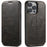 SUTENI J05 For iPhone 14 Pro PU Leather Stand Case Phone Wallet Cover Compatible with MagSafe - Black - 1