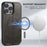 SUTENI J05 For iPhone 14 Pro PU Leather Stand Case Phone Wallet Cover Compatible with MagSafe - Black - 4